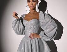 Сяюча корсетна сукня бюстьє з подвійною спідницею  | PUSHKA SHOP