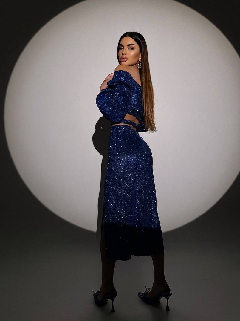 Сяючий комплект: топ  + спідниця  Сяючий комплект: топ  + спідниця  | PUSHKA SHOP