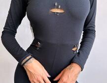 Трикотажний комбінезон з розрізами  | PUSHKA SHOP