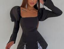 Сукня з об'ємними рукавами + спідниця з воланами | PUSHKA SHOP