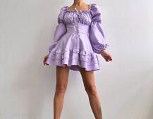 Сукня з воланами на ґудзиках  | PUSHKA SHOP