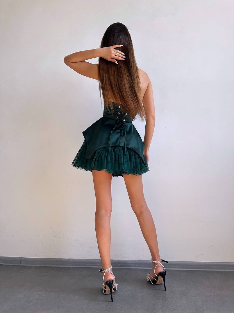 Атласна корсетна сукня  Атласна корсетна сукня  | PUSHKA SHOP