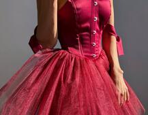 Атласна корсетна сукня міні з гачками та пишною фатиновою спідницею  | PUSHKA SHOP