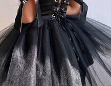 Атласна корсетна сукня міні з гачками та пишною фатиновою спідницею  | PUSHKA SHOP