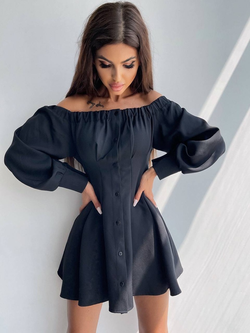 Приталена сукня-сорочка на плічках з корсетом з еко-шкіри Приталена сукня-сорочка на плічках з корсетом з еко-шкіри | PUSHKA SHOP