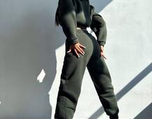 Базовий костюм на флісі з об'ємними капюшоном | PUSHKA SHOP