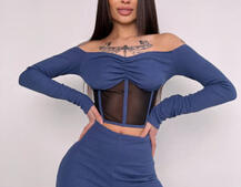 Комплект : штани кльош і топ з елементами корсету  | PUSHKA SHOP