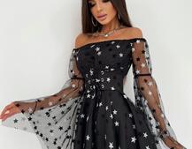 Платье с расклешенными рукавами в комплекте с корсетом Платье с расклешенными рукавами в комплекте с корсетом | PUSHKA SHOP