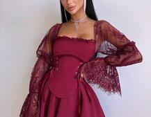 Сукня з корсетом декорована мереживом  | PUSHKA SHOP