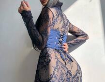 Комплект: мереживна сукня міні + корсет  | PUSHKA SHOP