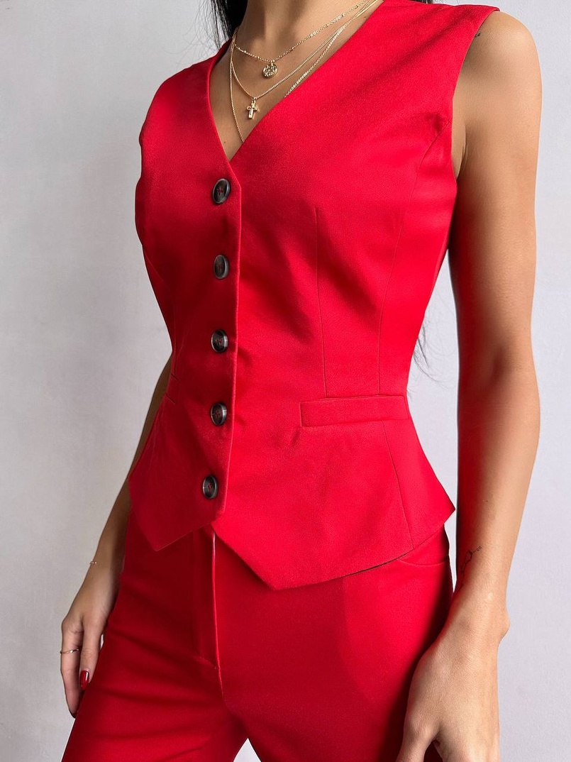 Костюм: піджак на підкладці, штани кльош+ жилет Костюм: піджак на підкладці, штани кльош+ жилет | PUSHKA SHOP