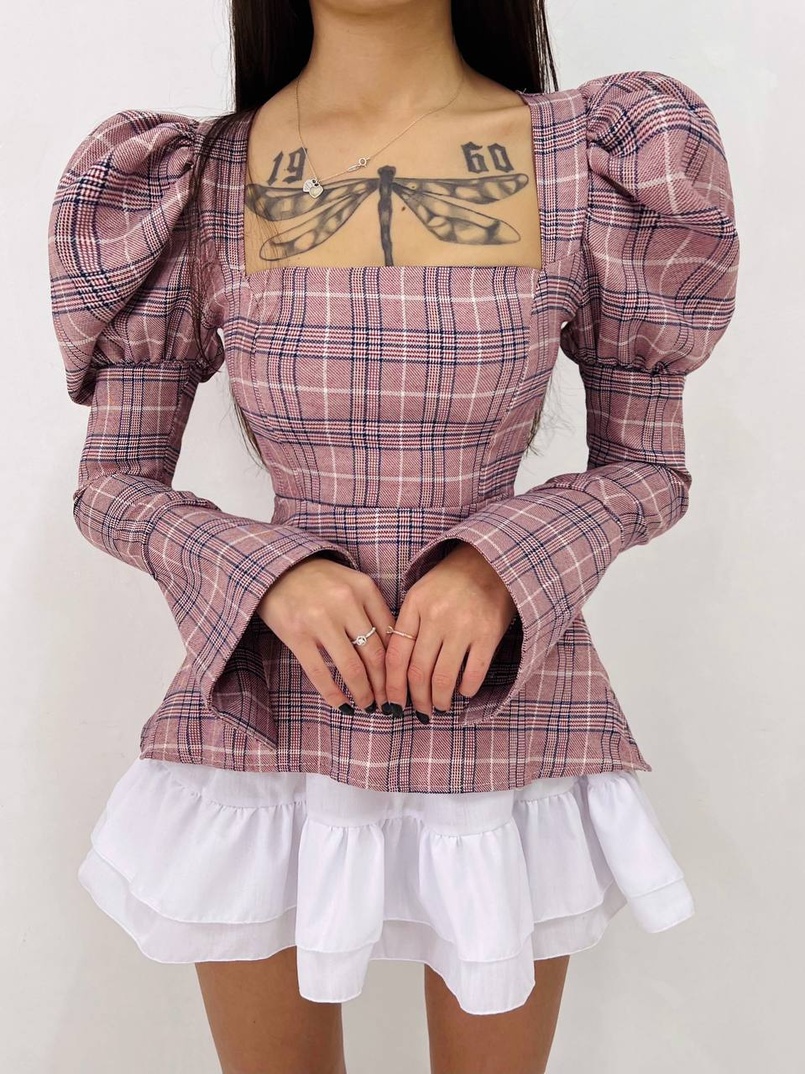 Сукня з об'ємними рукавами + спідниця з воланами Сукня з об'ємними рукавами + спідниця з воланами | PUSHKA SHOP