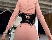 Трикотажное платье в комплекте с утягивающим корсетом Трикотажное платье в комплекте с утягивающим корсетом | PUSHKA SHOP