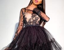 Платье с кружевным верхом и пышной фатиновой юбкой Платье с кружевным верхом и пышной фатиновой юбкой | PUSHKA SHOP