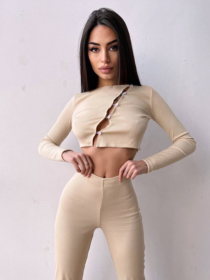 Комплект : штани кльош і топ на ґудзиках   | PUSHKA SHOP