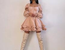 Лялькова сукня з пишною спідницею та корсетним верхом  Лялькова сукня з пишною спідницею та корсетним верхом  | PUSHKA SHOP