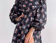 Сукня зі шнурівкою по спинці та розрізом на спідниці | PUSHKA SHOP