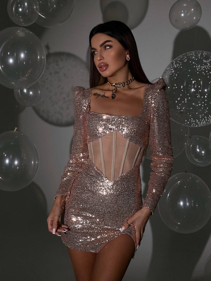 Блискуча корсетна сукня міні Блискуча корсетна сукня міні | PUSHKA SHOP