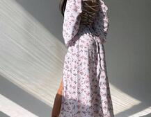 Платье миди со шнуровкой на спинке  | PUSHKA SHOP