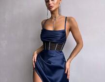 Комплект: корсет, декорований стразами + спідниця максі з драпіруванням Комплект: корсет, декорований стразами + спідниця максі з драпіруванням | PUSHKA SHOP