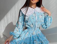 Платье со съёмным воротничком и подъюбником   | PUSHKA SHOP