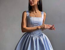 Атласна корсетна сукня міні  | PUSHKA SHOP