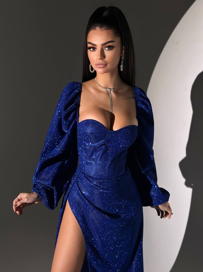 Сяючий комплект: корсет  + спідниця  максі з драпіруванням | PUSHKA SHOP