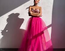 Комплект: корсет бюстьє декорований стразами + пишна спідниця максі  Ручна робота  | PUSHKA SHOP