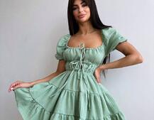 Муслінова сукня з рюшами   | PUSHKA SHOP