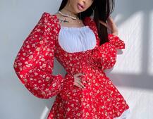 Квіткова сукня,декорована мереживом. | PUSHKA SHOP