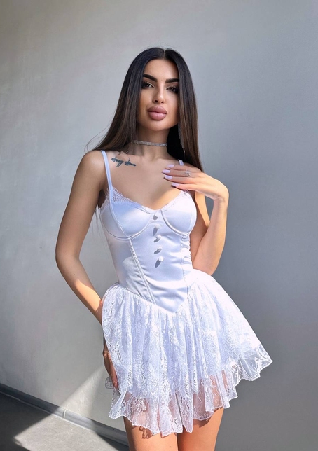 Атласний ромпер бюстьє  | PUSHKA SHOP