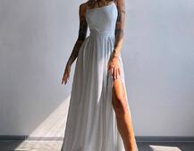 Сяюча сукня максі  зі шнурівкою на спинці | PUSHKA SHOP