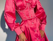 Платье-рубашка в комплекте с корсетом, декорированным стразами  Платье-рубашка в комплекте с корсетом, декорированным стразами  | PUSHKA SHOP