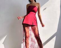 Комплект: піджак + блуза з баской + мереживна спідниця-шорти  | PUSHKA SHOP