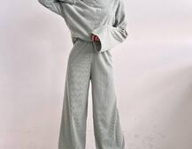 Повсякденний костюм із теплого трикотажу-рубчика | PUSHKA SHOP