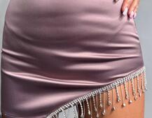 Атласний комплект, декорований бахромою зі страз | PUSHKA SHOP