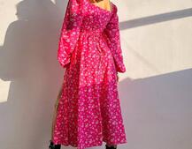 Улюблена сукня-міді зі шнурівкою на талії  | PUSHKA SHOP