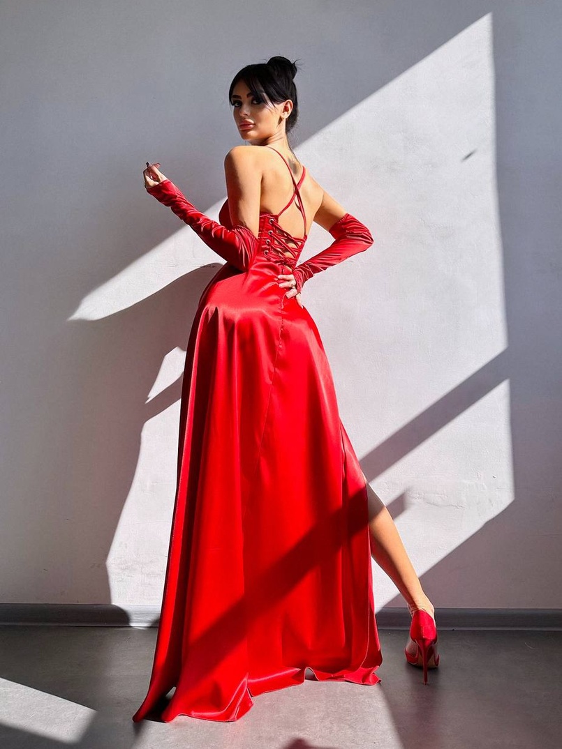 Комплект: корсет з рукавичками + спідниця максі з драпіруванням   | PUSHKA SHOP