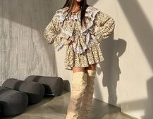 Сукня з квітковим принтом декорована мереживом    | PUSHKA SHOP