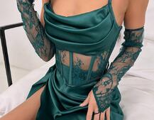 Комплект: корсет+ рукавички + спідниця максі | PUSHKA SHOP