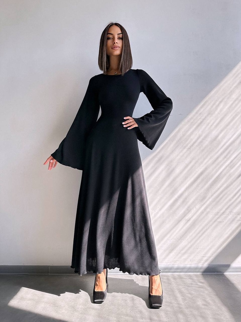 Трикотажна сукня зі шнурівкою на спинці    | PUSHKA SHOP