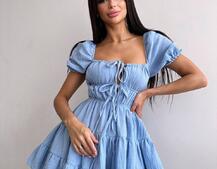 Муслінова сукня з рюшами   | PUSHKA SHOP