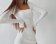 Платье-мини с квадратным вырезом Платье-мини с квадратным вырезом | PUSHKA SHOP