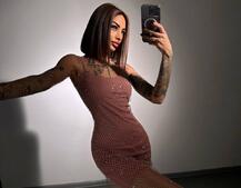 Сукня із сітки зі стразами на трикотажній підкладці  | PUSHKA SHOP