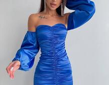 Атласна сукня з драпіруванням Атласна сукня з драпіруванням | PUSHKA SHOP