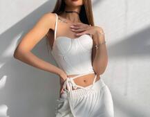 Велюровий комплект трійка: кофта + корсет з чашечками + джогери  | PUSHKA SHOP