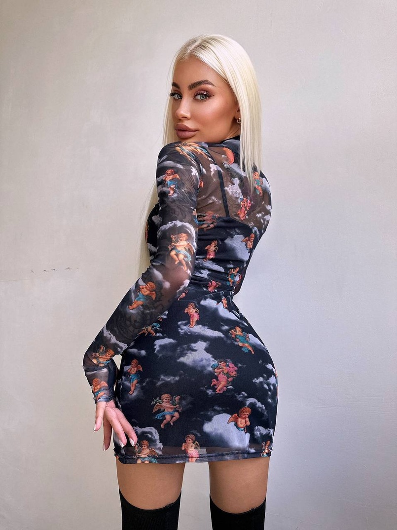 Міні сукня з принтом  | PUSHKA SHOP