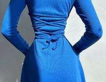 Трикотажна сукня міні  зі шнурівкою на спинці    | PUSHKA SHOP