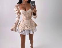 Мереживна сукня з чашечками  | PUSHKA SHOP