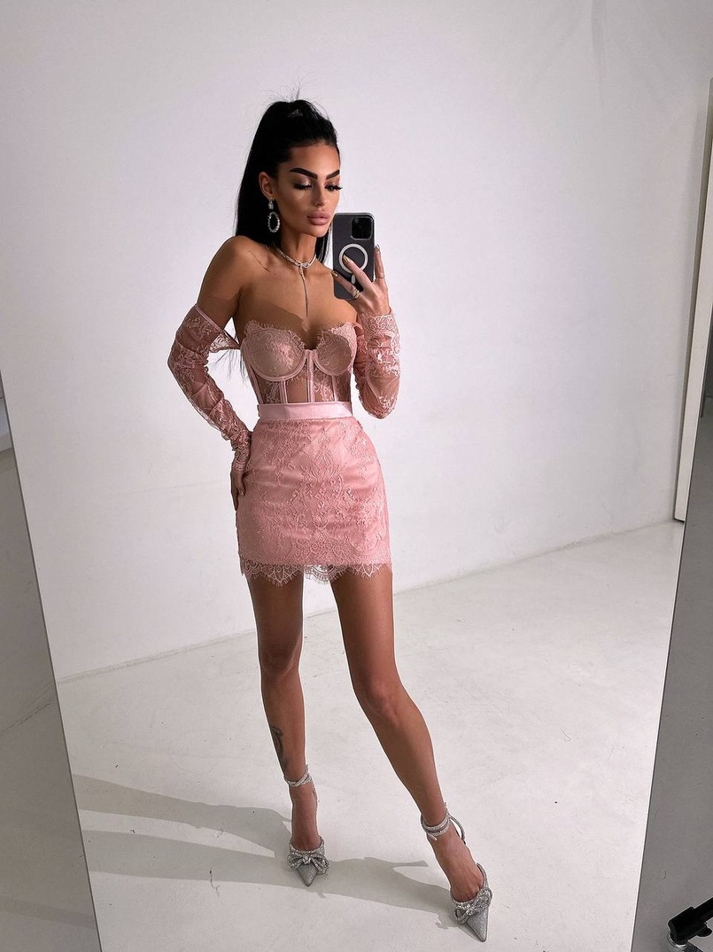 Мереживний комплект: корсет + спідниця   | PUSHKA SHOP